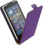 HC Leder Flip Telefoonhoesje - Nokia Lumia 820 Lila/Paars