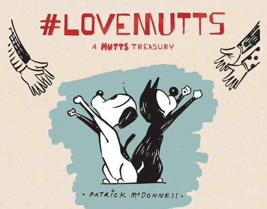 #LOVEMUTTS A MUTTS TREASURY. Twee honden op een lichtblauwe achtergrond, Patrick McDonnell.