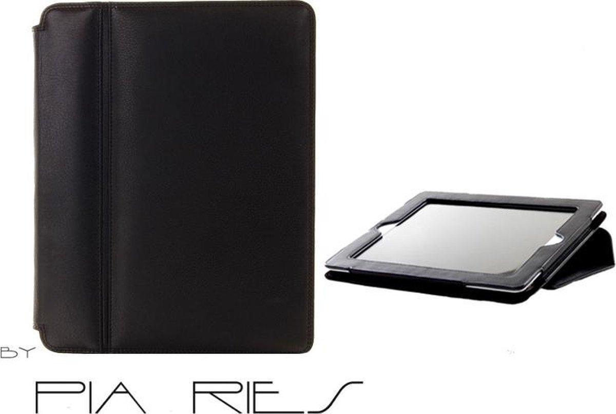Pia Ries 843-20, Zwarte luxe kalflederen iPad Air cover. Gemaakt van zacht kalfsleder.