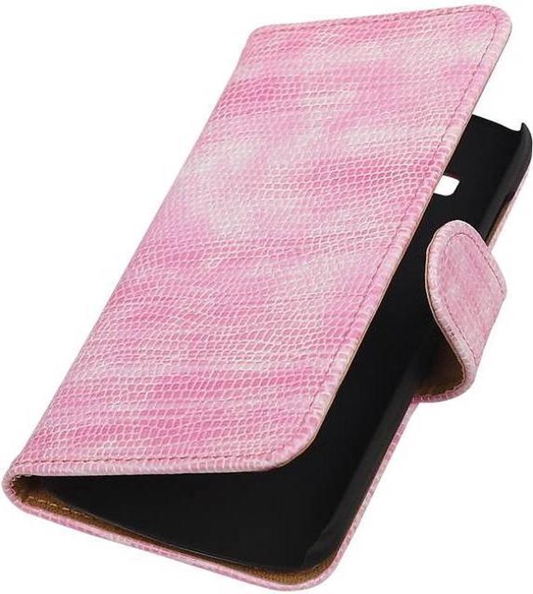 Hagedis Bookstyle Wallet Case Hoesje Geschikt voor Huawei Ascend Y540 Roze