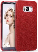 Samsung Galaxy S8 Hoesje - Glitter Back Cover - Rood