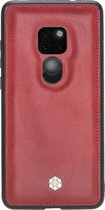 Bomonti™ - Huawei Mate 20 - Clevercase telefoon hoesje - Rood Milan - Handmade lederen back cover - Geschikt voor draadloos opladen