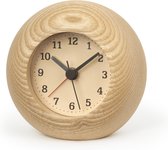 Lemnos Rest Round design wekker | Moderne klok met minimalistisch ontwerp | Eigenschappen: Natuurlijk, 8,9cm, 2 jaar garantie, Hout, Stil uurwerk