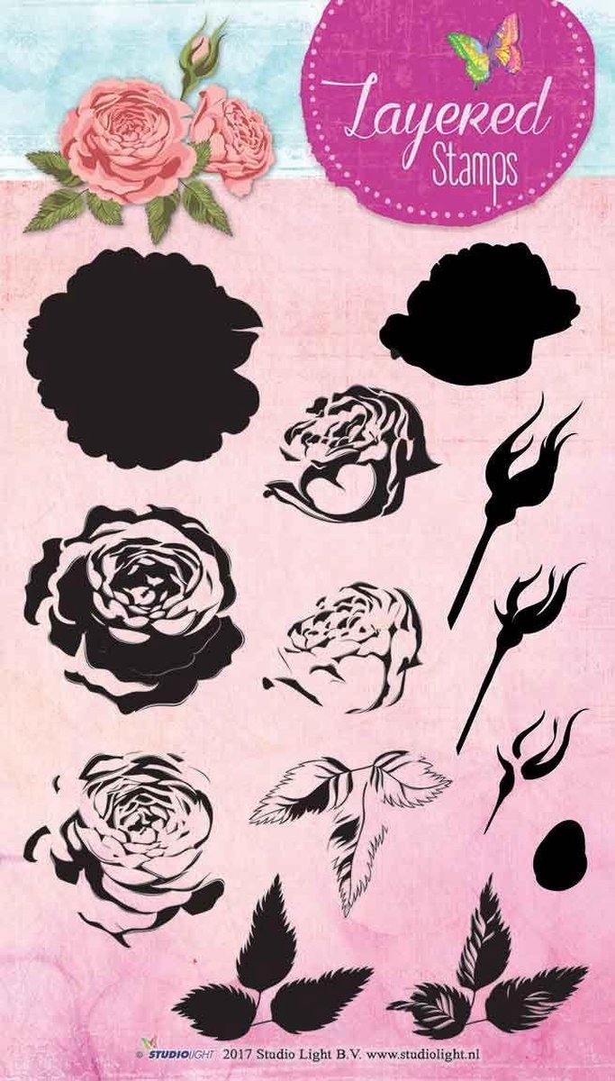 Bloemen - Layered Transparante Stempel - A5 Formaat (StampLS13)