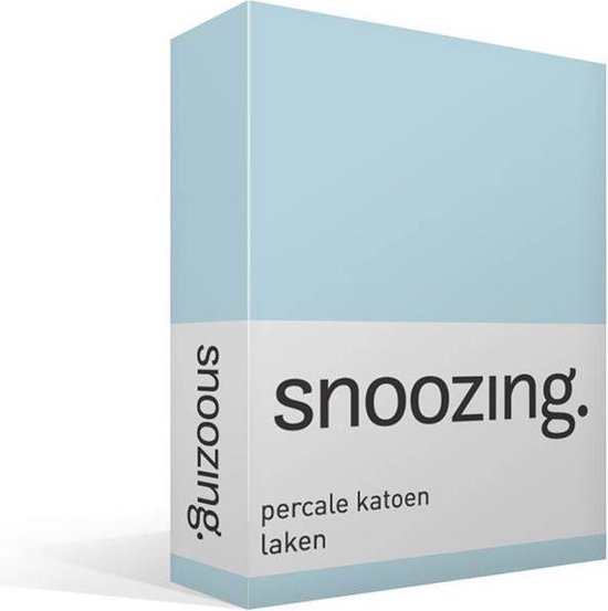 Snoozing - Laken - Lits-jumeaux - Percale katoen - 240x260 cm - Hemel