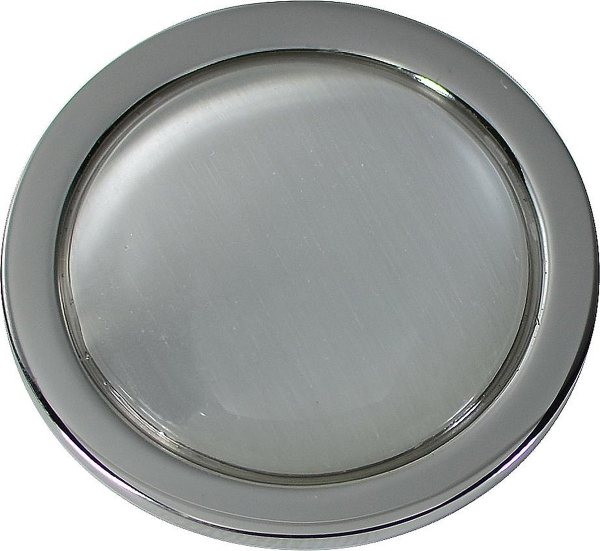 Quiges - Munthouder Munt 25mm Cat's Eye Wit Zilverkleurig - EPRS042
