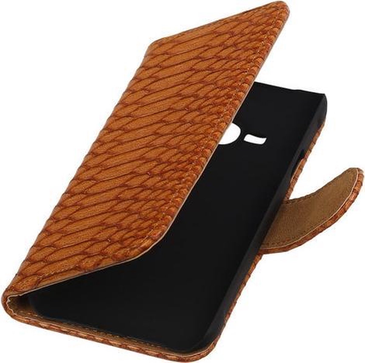 Bruin Slang Booktype Samsung Galaxy Core LTE Wallet Cover Hoesje