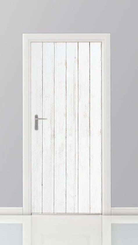 Deursticker - Witte planken | bol.com