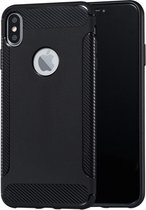 Luxe Apple iPhone X - iPhone XS hoesje – Zwart – Hoogwaardig TPU Carbon Fiber Case – Shockproof Cover