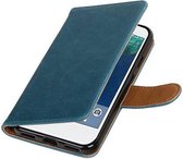 Pull Up TPU PU Leder Bookstyle Wallet Case Hoesjes voor Google Pixel Blauw