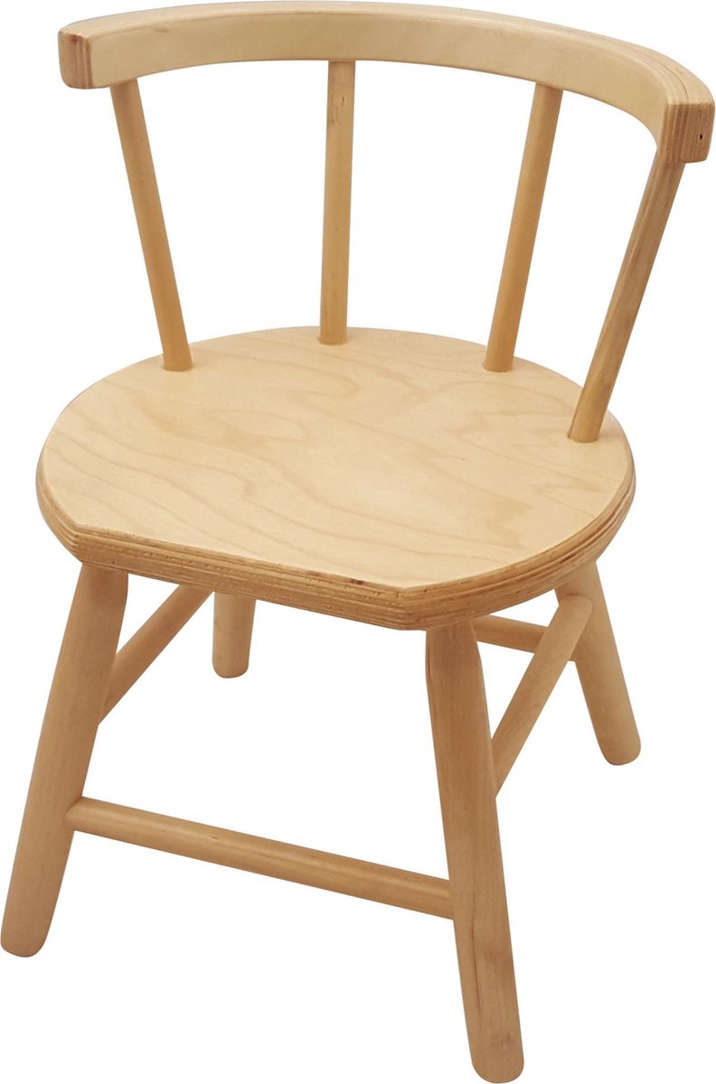 Playwood - Houten stoel voor kinderen met spijlen blank gelakt -  kinderstoeltje | bol.com