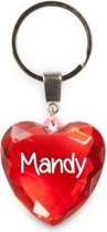 sleutelhanger - Mandy - diamant hartvormig rood