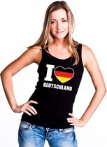 Zwart I love Duitsland fan singlet shirt/ tanktop dames L