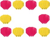 Darts Set - 10 sets (30 stuks) - XS100 Poly flights - duo kleur pakket - Geel en Roze – flights - dartflights
