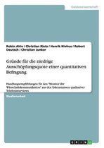 Grunde fur die niedrige Ausschoepfungsquote einer quantitativen Befragung