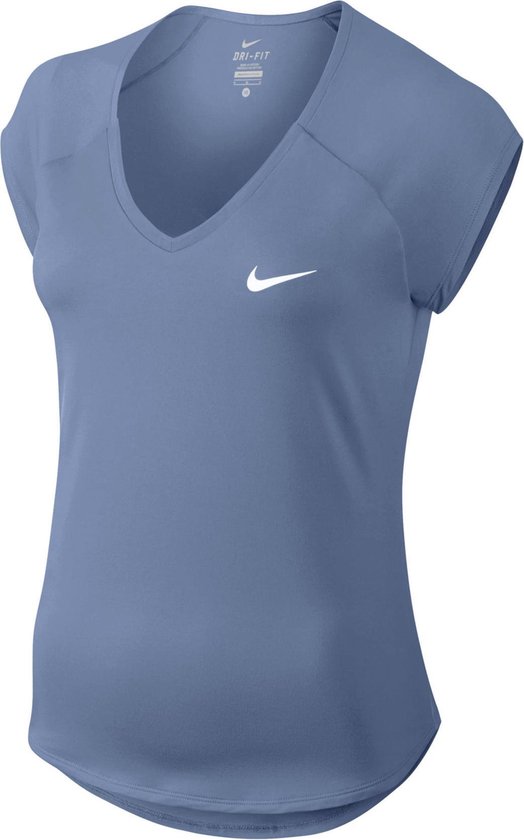 koper grootmoeder concept Nike Pure Tennis Sportshirt - Maat L - Vrouwen - licht blauw | bol.com
