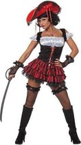 Sexy piraten jurkje zwart met rood 36 (s)