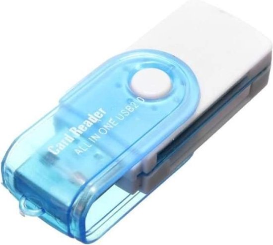Multifunctionele SD kaart lezer naar USB stick / Adapter / Lezer micro SD / SD / MS / M2 kaart - Blauw - TrendX