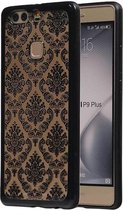 TPU Paleis 3D Back Cover for Huawei P9 Plus Zwart