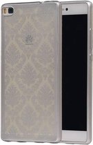 TPU Paleis 3D Back Cover for Huawei P8 Zilver