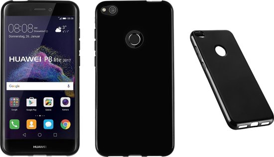 Zwart pil eerlijk Pearlycase® Zwart TPU Siliconen smartphone hoesje voor Huawei P8 Lite 2017  | bol.com