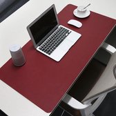 Vegan Leer Desktopmat - Bureau onderlegger - Game muismat - XXL - Krasvrij en Vlekbestendig - Rood