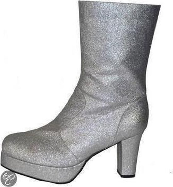 70s laarzen glitter zilver mt.42/43 - Disco party festival shoes fun thema  party | bol.com