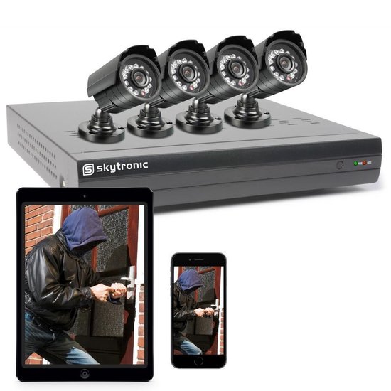 Skytronic camera bewakingssysteem 4 cams + 500GB harddisk ingebouwd |  bol.com