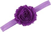 Baby haarband haarstrik Paars met bloem -