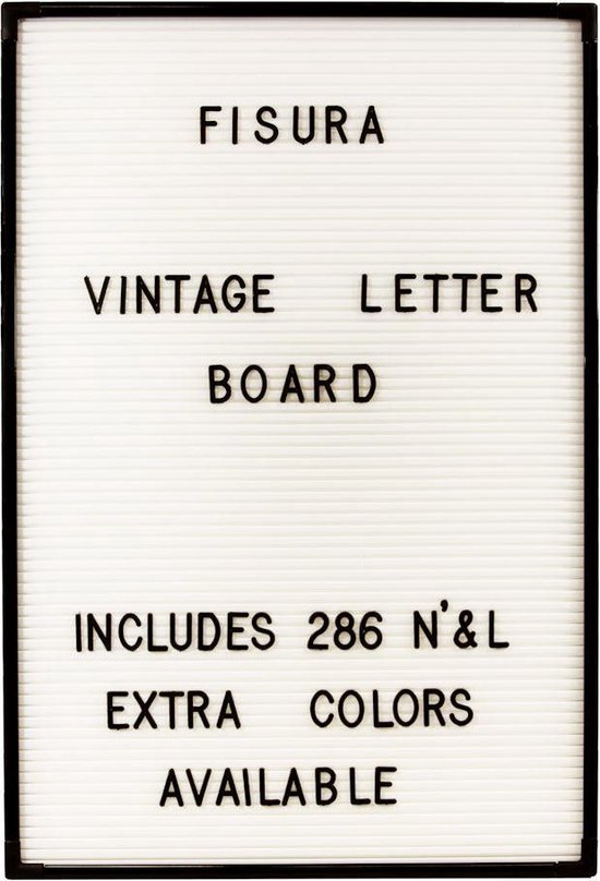Fisura letterbord wit + 286 zwarte letters