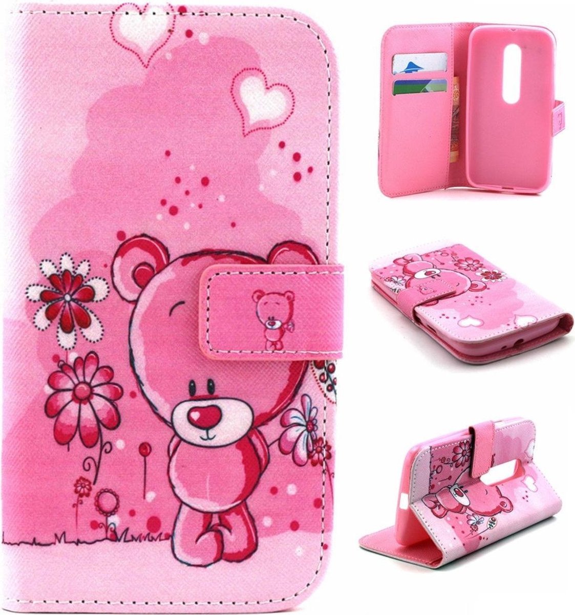 iCarer Bears print wallet case hoesje Geschikt voor: Motorola X Style