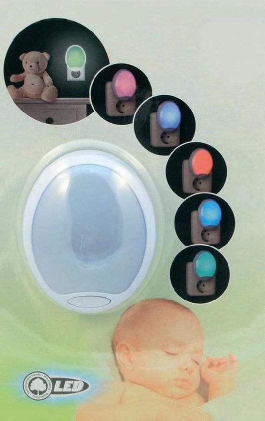 Multicolor LED Nachtlampje Met 7 Kleuren Stopcontact Nacht Lamp Voor Baby Kamer &...