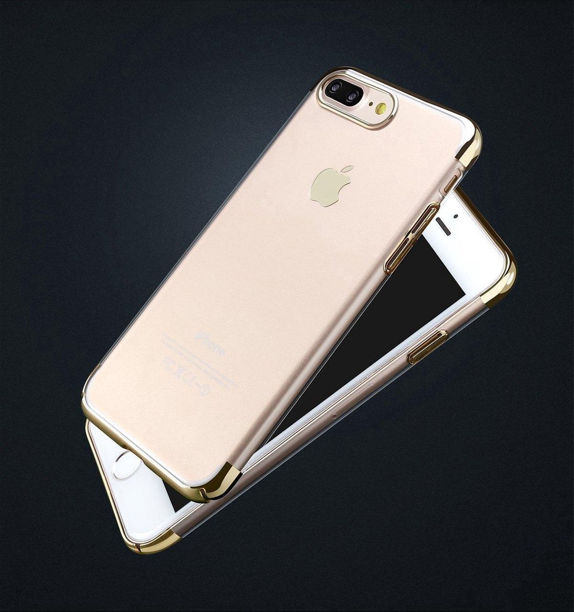 IMZ Clear Gold Soft TPU Shockproof Hoesje Geschikt voor: iPhone 7 Plus