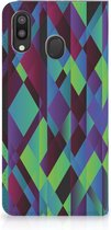 Stand Case Samsung Galaxy M20 Abstract Green Blue