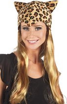 8 stuks: Pruik Sweet cheetah met muts