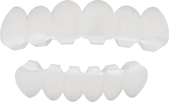 Grillz tanden - boven- en onderkant - Zilverkleurig - op maat te maken |  bol.com