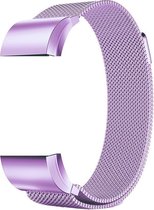 Metalen armband voor Fitbit Charge 2 magneet slot - Kleur - Paars, Maat - L (Large)