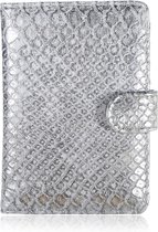 Zilver paspoorthoesje | krokodillenprint | 14x10 cm