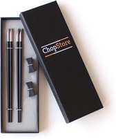 ChopStore Keno Silver Chopsticks - Luxe Cadeau - Zwart