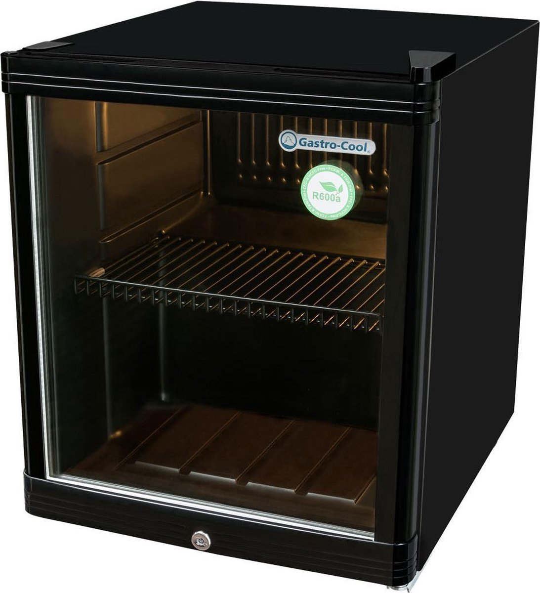 Gastro-Cool KW50 - Mini koelkast met glazen deur 46 Liter -  Zwart/Zwart/Zwart 203100 | bol
