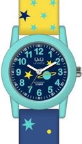 Leuke kinderhorloge -geel/blauw Q&Q VR99J808Y