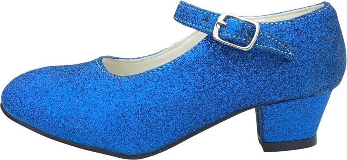 Spaanse Prinsessen schoenen donker blauw glitter maat 28 (binnenmaat 18 cm)  bij jurk | bol.com