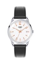 Henry London Unisex Horloge Highgate HL39-S-0005 - leer - zwart - 39 mm