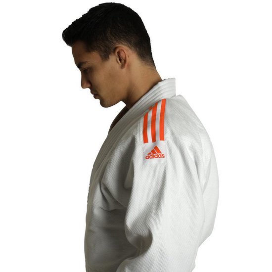 Foto: Adidas judopak j350 club wit oranje 110cm