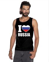 Zwart I love Rusland fan singlet shirt/ tanktop heren M