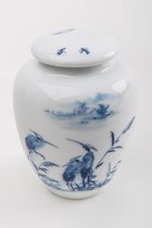 Fine Asianliving Chinese Theebus Porselein Blauw-wit Vogel
