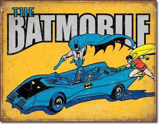 Batman Wandbord 'Batmobile' - Metaal - 30 x 40 cm