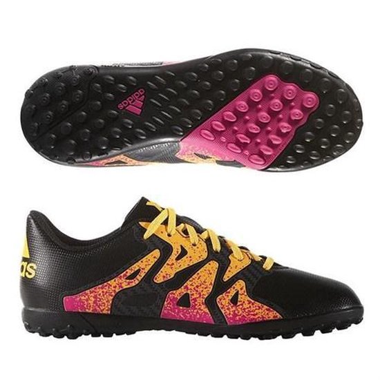 Adidas Kunstgrasschoenen X15.4 TF J - Kinder - Unisex - Zwart/Oranje/Roze - Maat  34 | bol.com