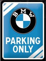 Plaque murale en métal avec relief - BMW Parking Only - 20 x 15 cm