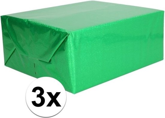 3x Hobby métallisé vert / feuille d'emballage 70x150 cm